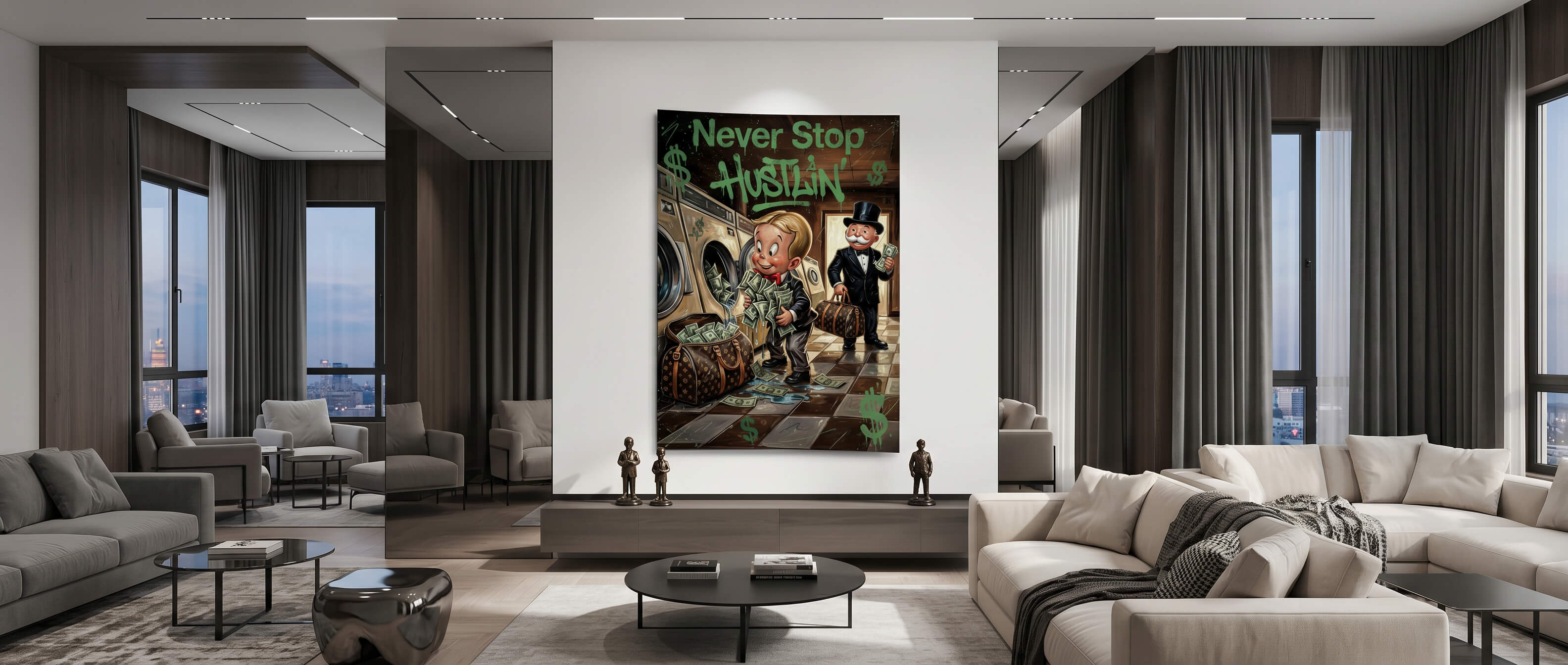 Never Stop Hustlin Poster Banner