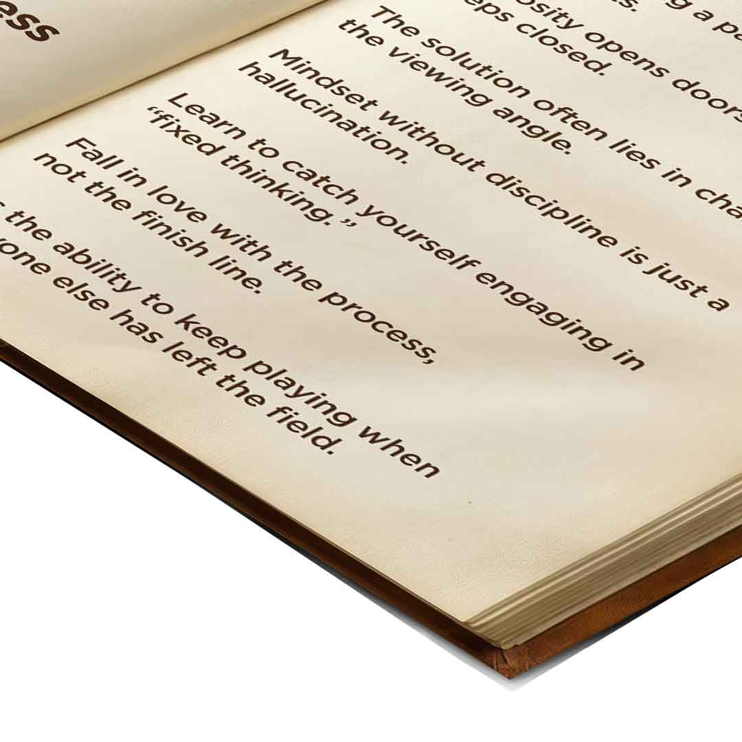 DOTCOMCANVAS® Mindset book Poster – Eckdetail