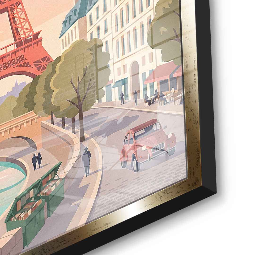DOTCOMCANVAS Paris Acrylglasbild Vorderansicht mit schwarzem Rahmen