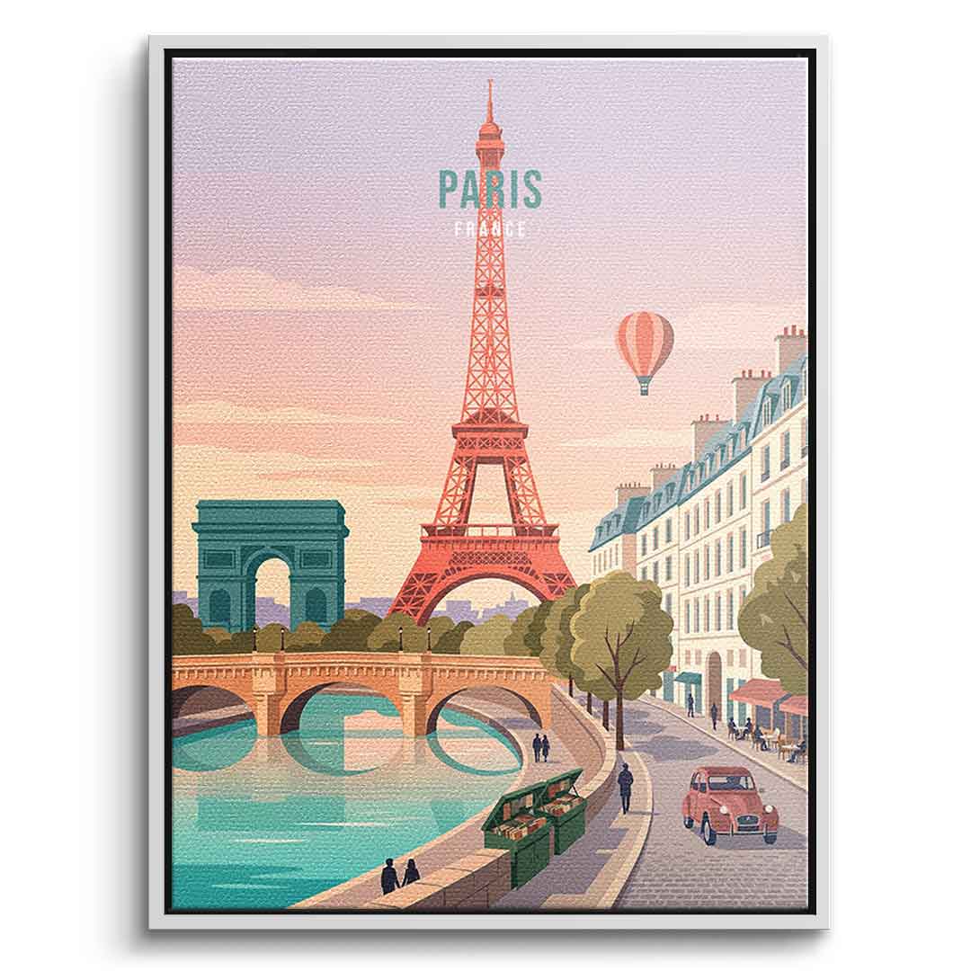 DOTCOMCANVAS Paris Leinwandbild Seitenansicht weiss