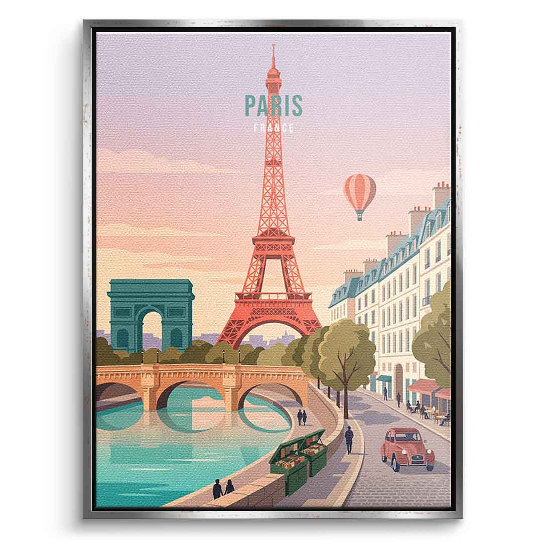 DOTCOMCANVAS Paris Leinwandbild Seitenansicht schwarz