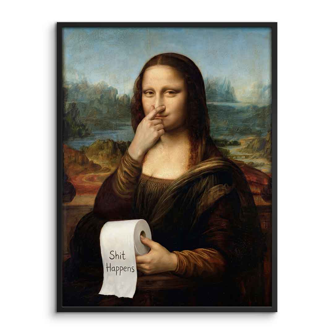 DOTCOMCANVAS Mona Lisa 1 for Toilett Poster gerahmt Frontansicht