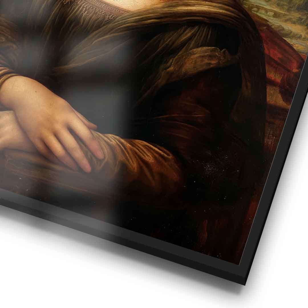 DOTCOMCANVAS Mona Lisa fürs WC 3 Poster - Detail Rahmen