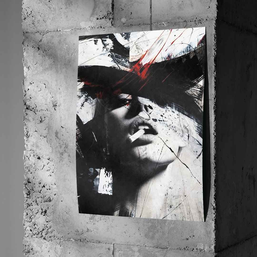 DOTCOMCANVAS® Abstract obsession Poster – an Betonwand