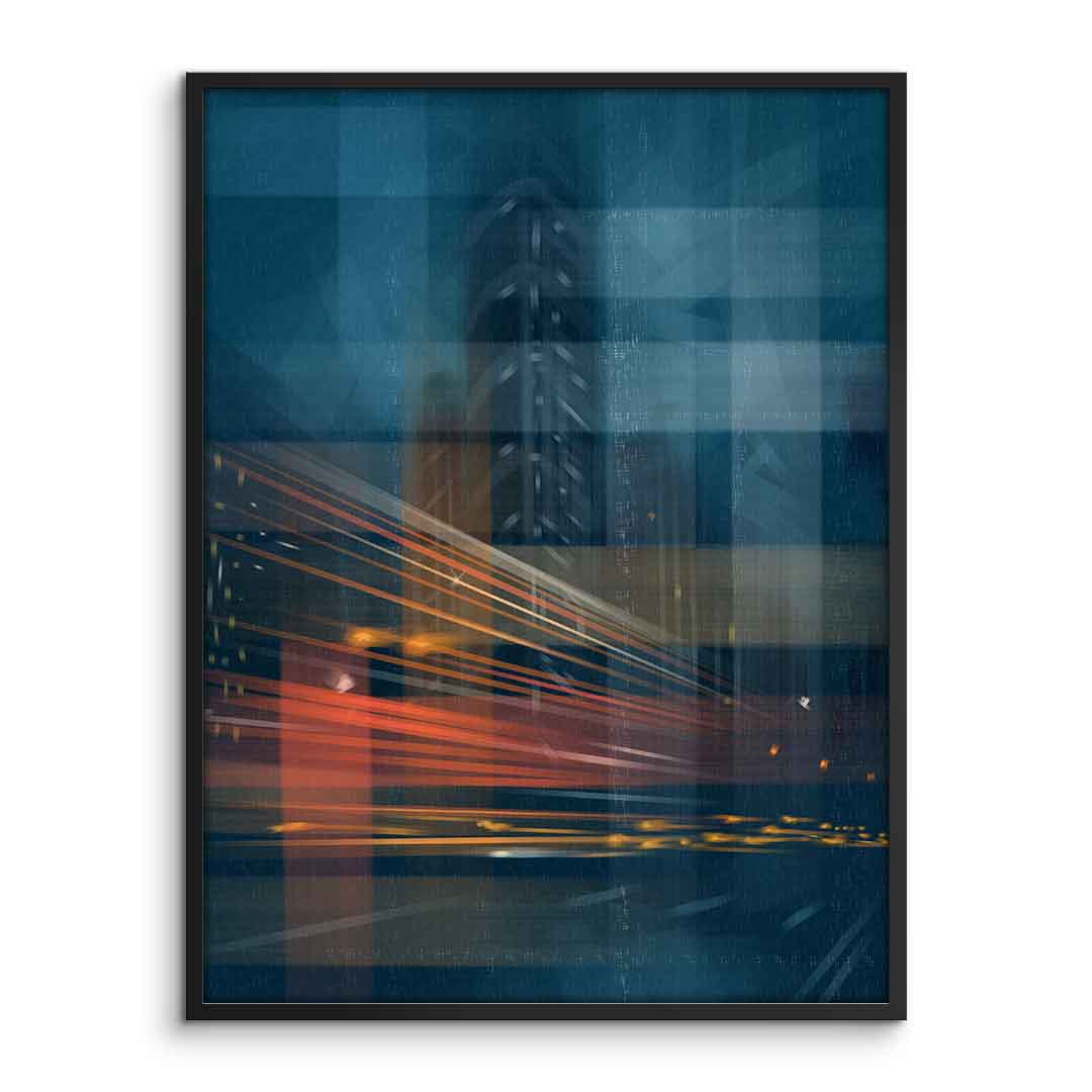City Night Agility - Poster Rahmen Front