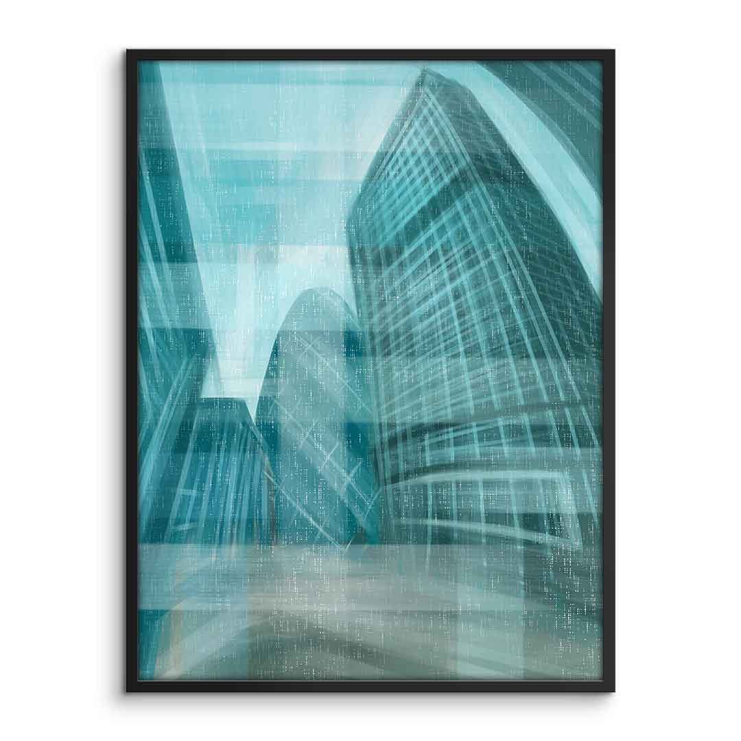 Shining City Pearl Glas - Poster Rahmen Front