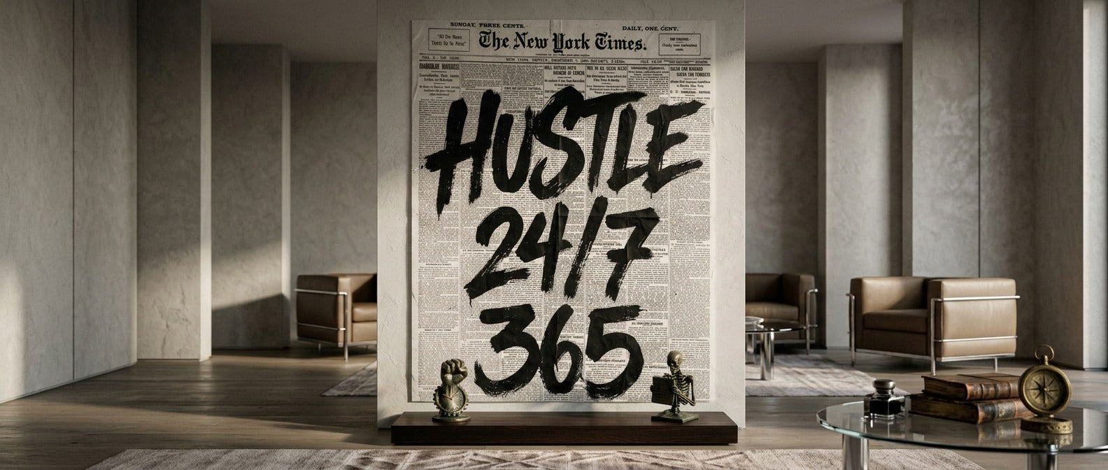 DOTCOMCANVAS Hustle 24/7 Poster Banner