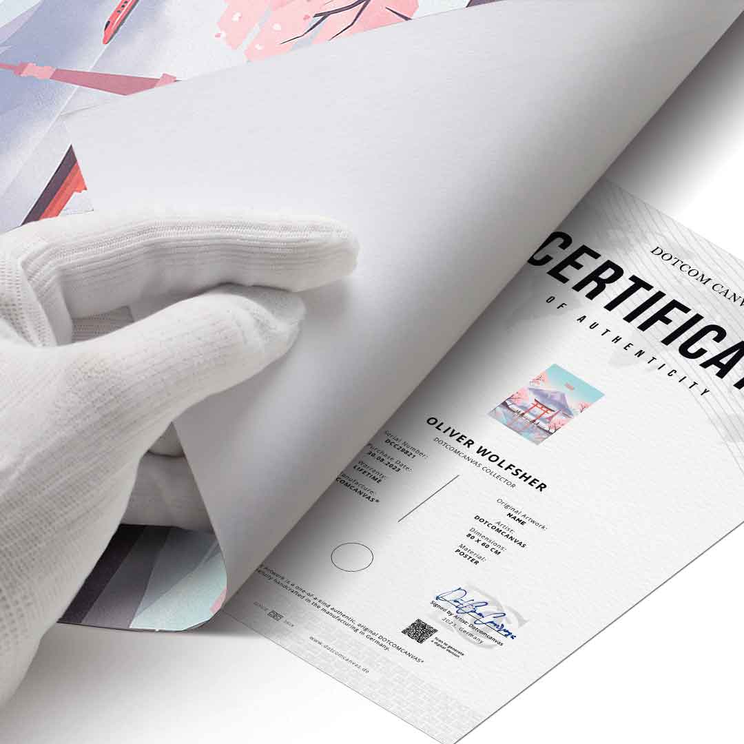 DOTCOMCANVAS Tokyo Poster Echtheitszertifikat