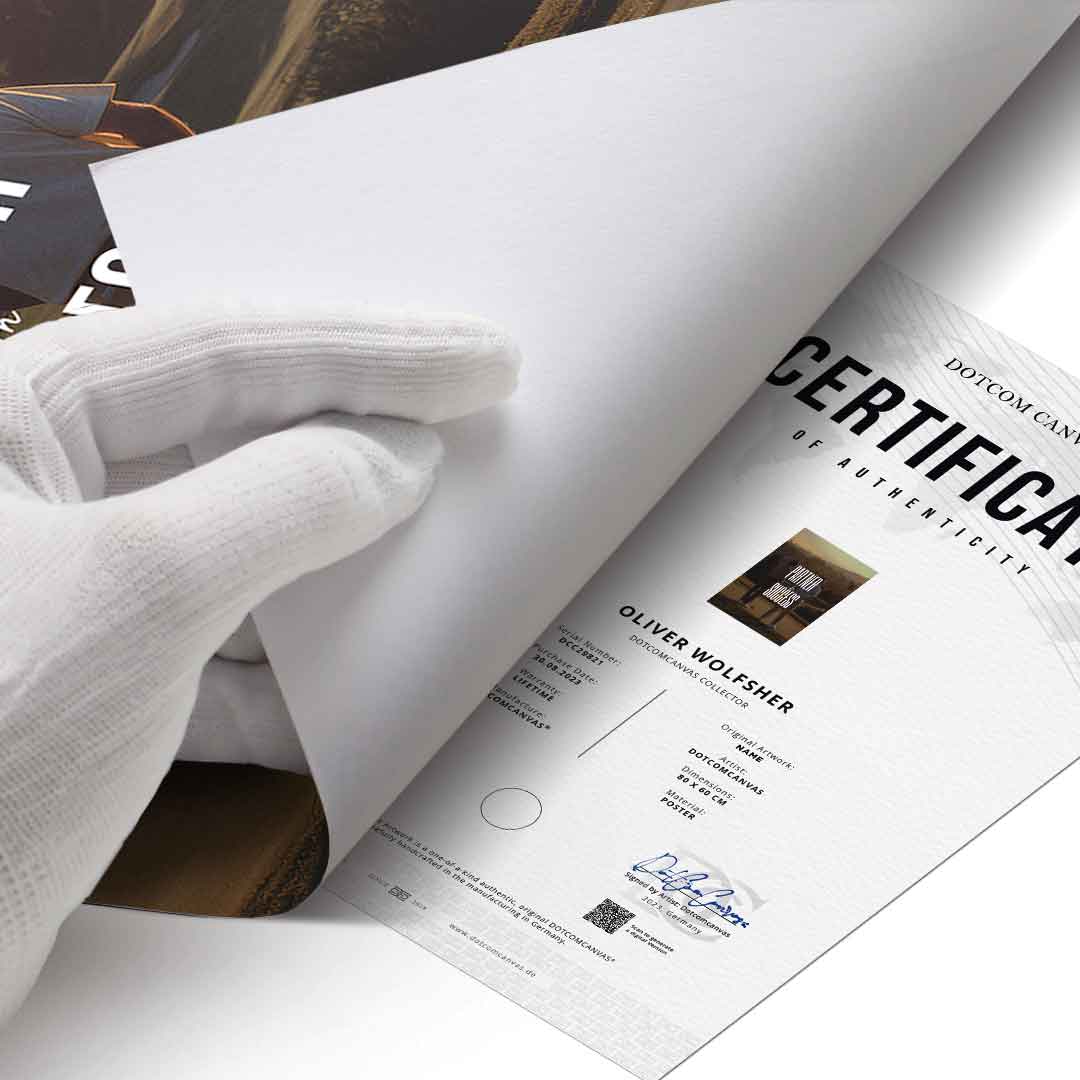 DOTCOMCANVAS Partner in Success Poster Echtheitszertifikat