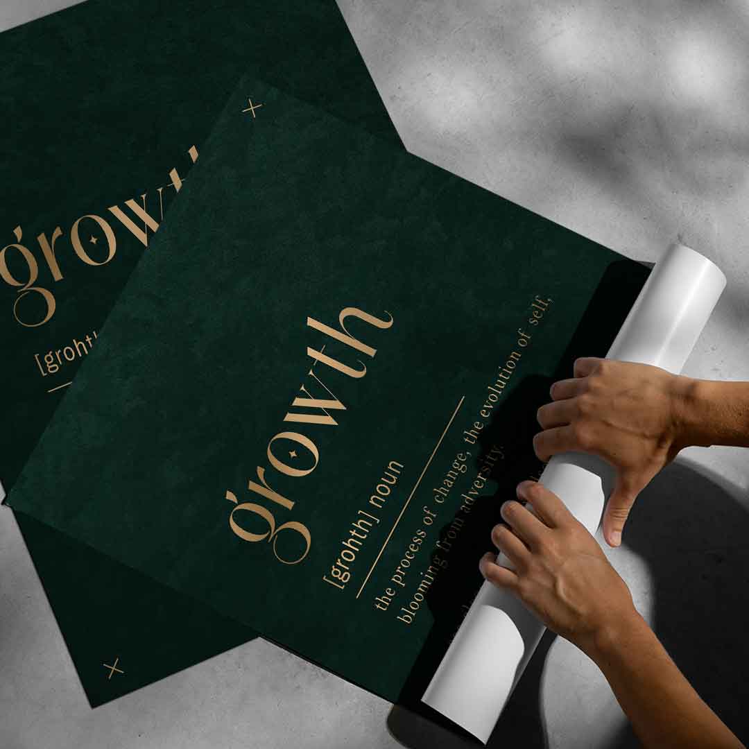 DOTCOMCANVAS Growth Poster aufgerollt