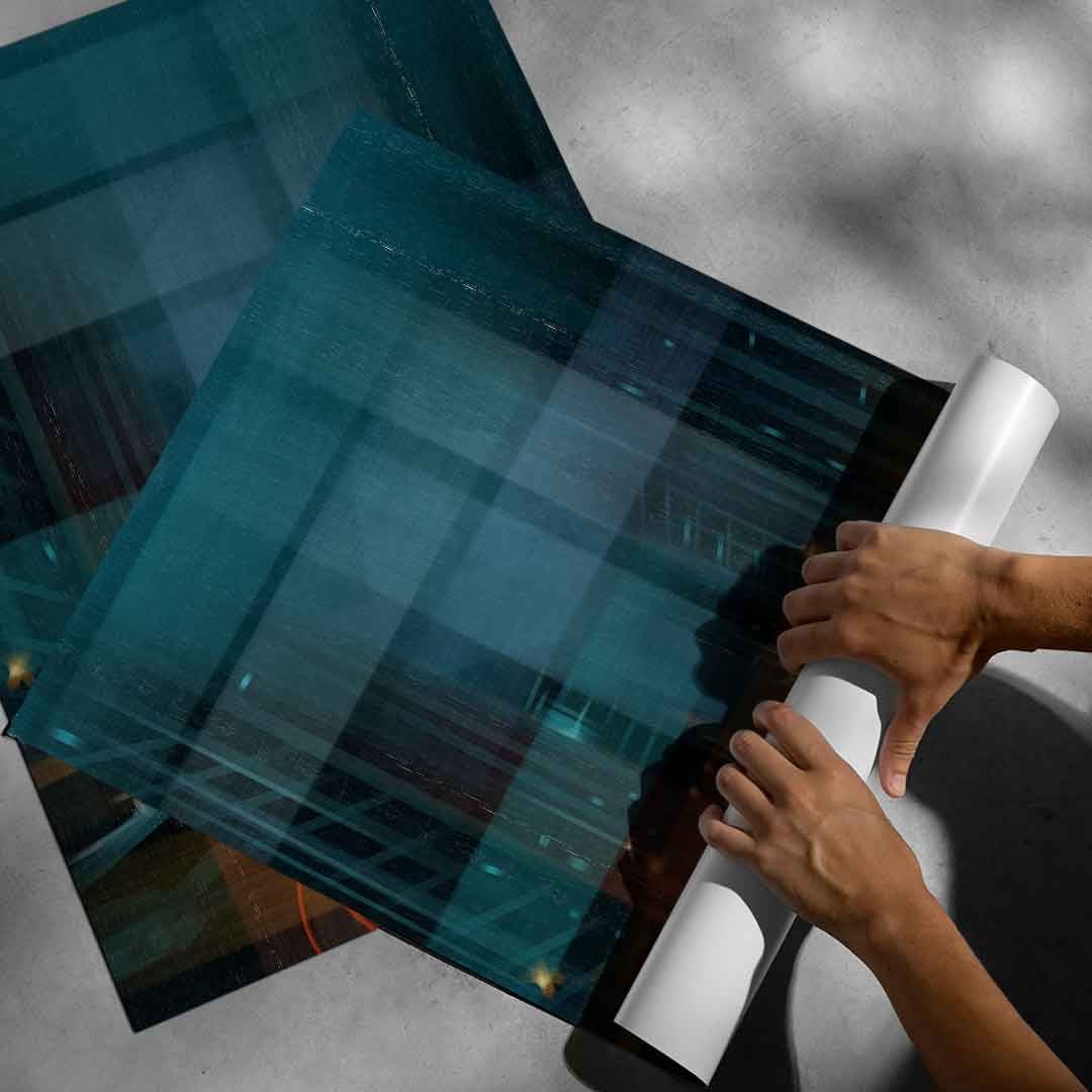 City in the Rhythm of Light Poster Roll-up