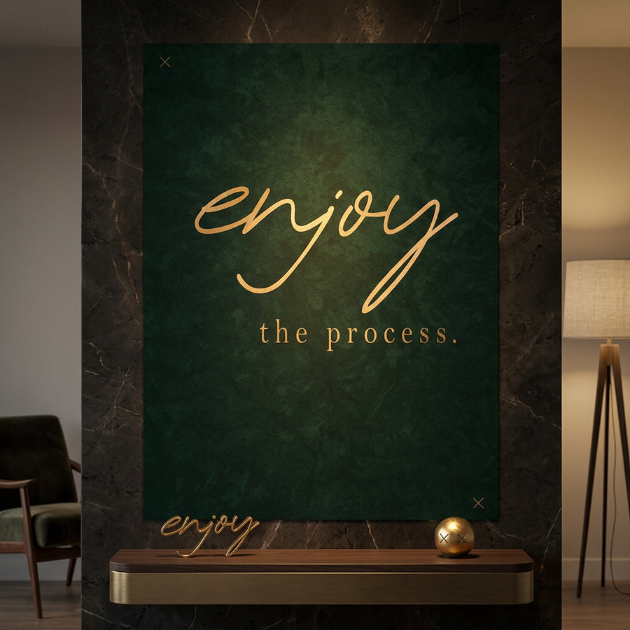 DOTCOMCANVAS® Enjoy Poster im Raum – Motivation Typografie an der Wand