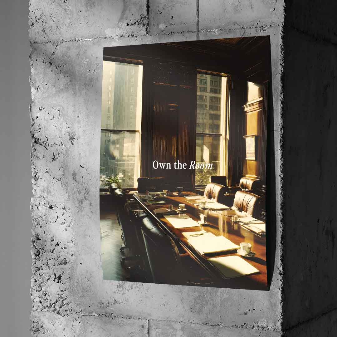 DOTCOMCANVAS Own the Room Poster an Betonwand