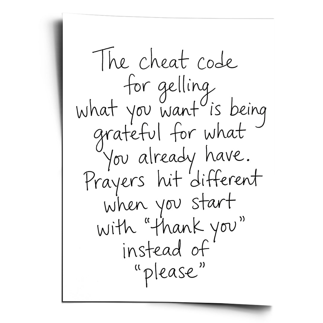 DOTCOMCANVAS Cheat Code Poster Vorderansicht