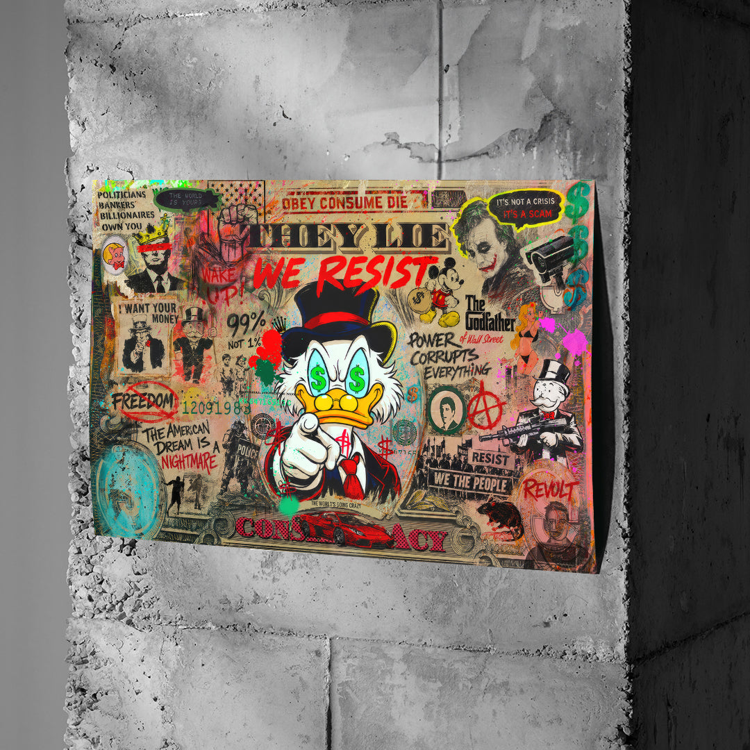 DOTCOMCANVAS WAKE UP! Poster an Betonwand