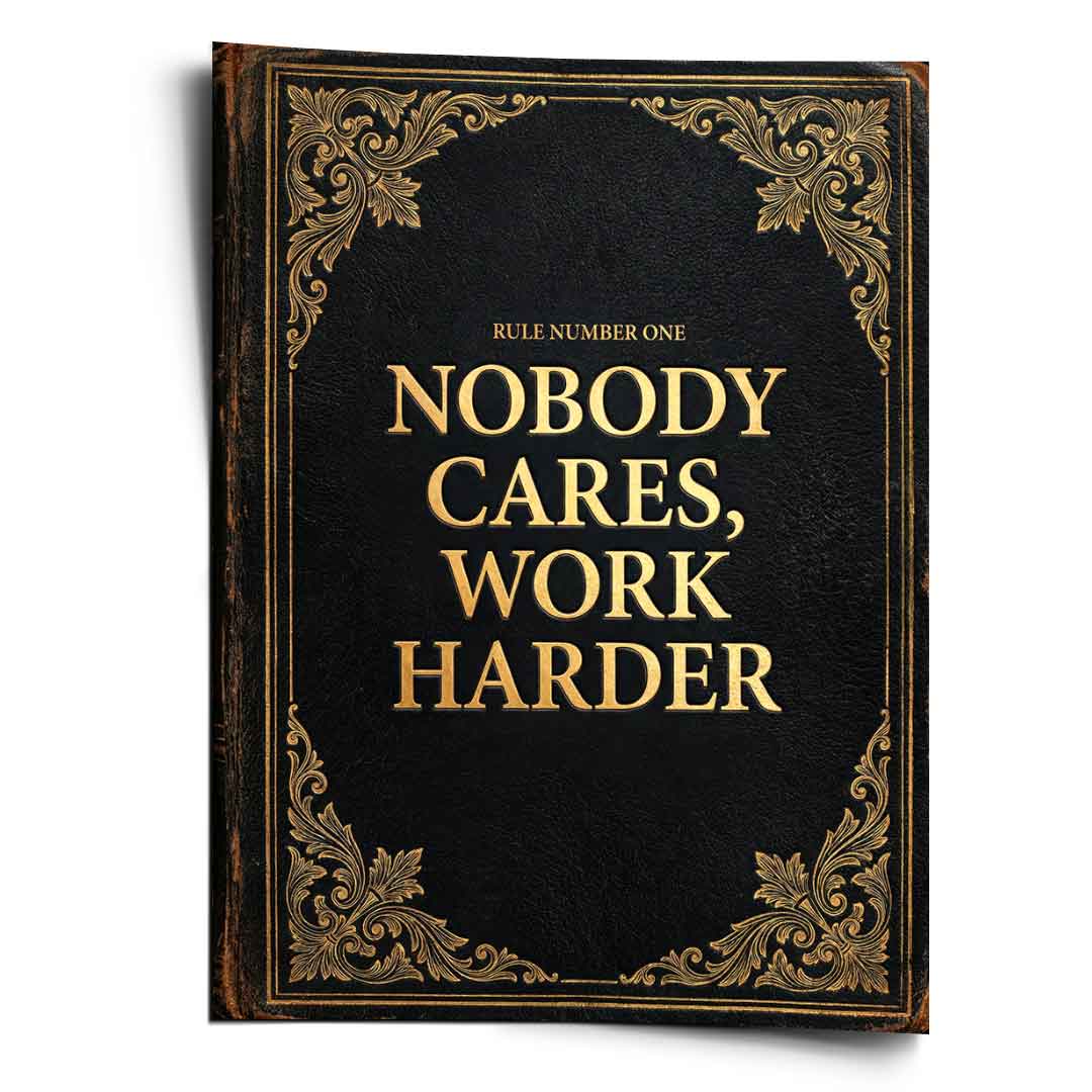DOTCOMCANVAS® Nobody cares. Work harder Poster – Vorderansicht
