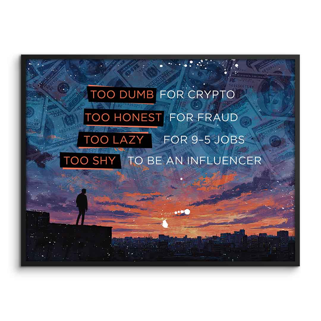 DOTCOMCANVAS Too shy to be Poster mit Rahmen Frontansicht