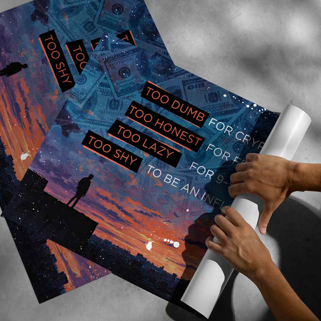 DOTCOMCANVAS Too shy to be Poster Roll-up