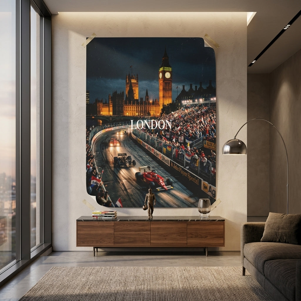 London F1 - Poster Room mockup