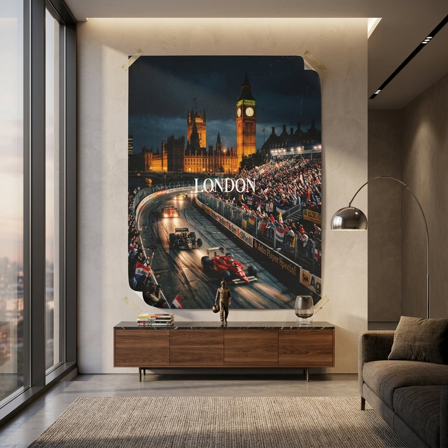 London F1 - Poster Room mockup