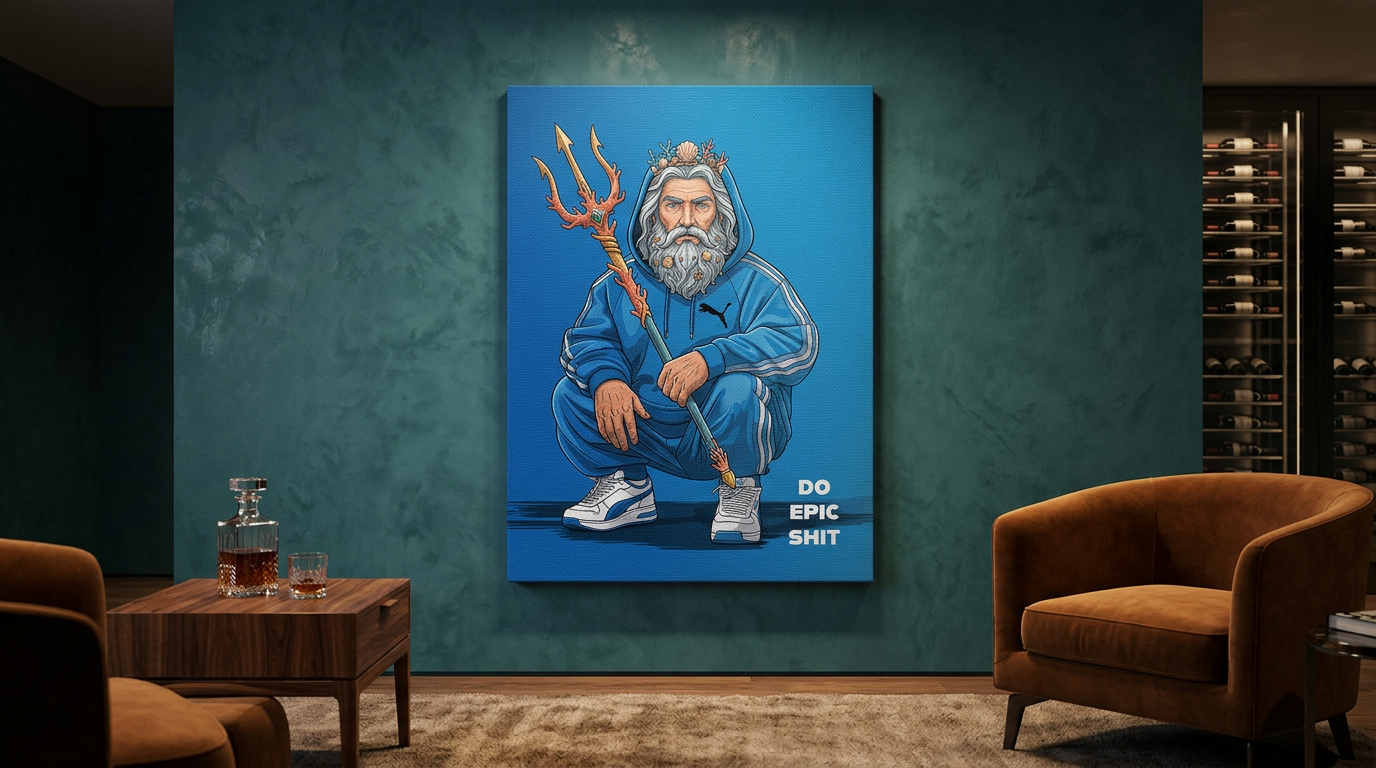 Poseidon Swag Leinwandbild Banner