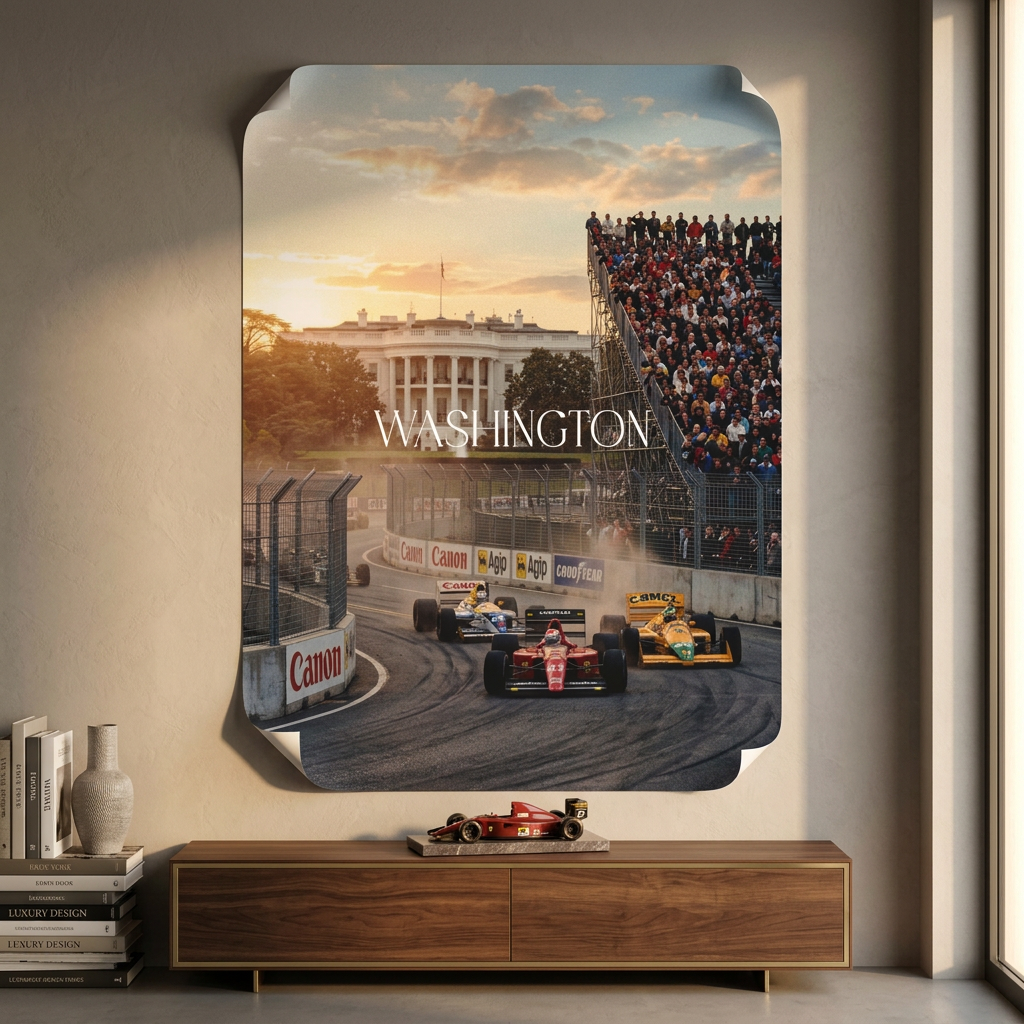 Washington F1 - Poster Room mockup