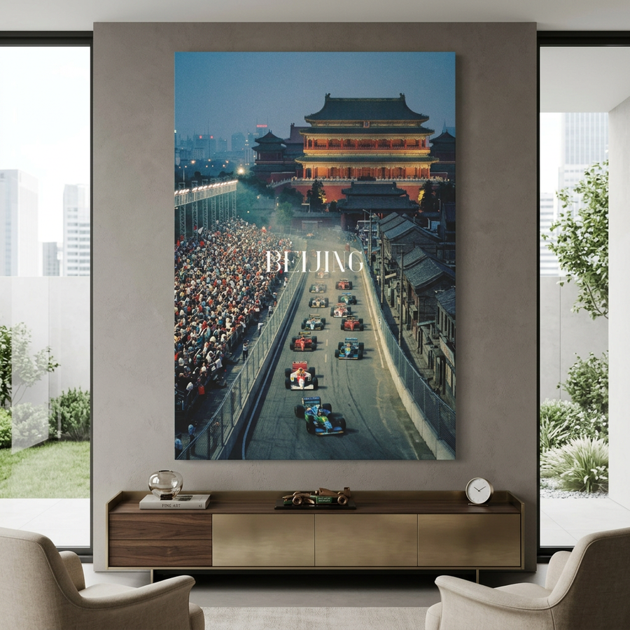 Beijing F1 Leinwandbild – Raum-Mockup
