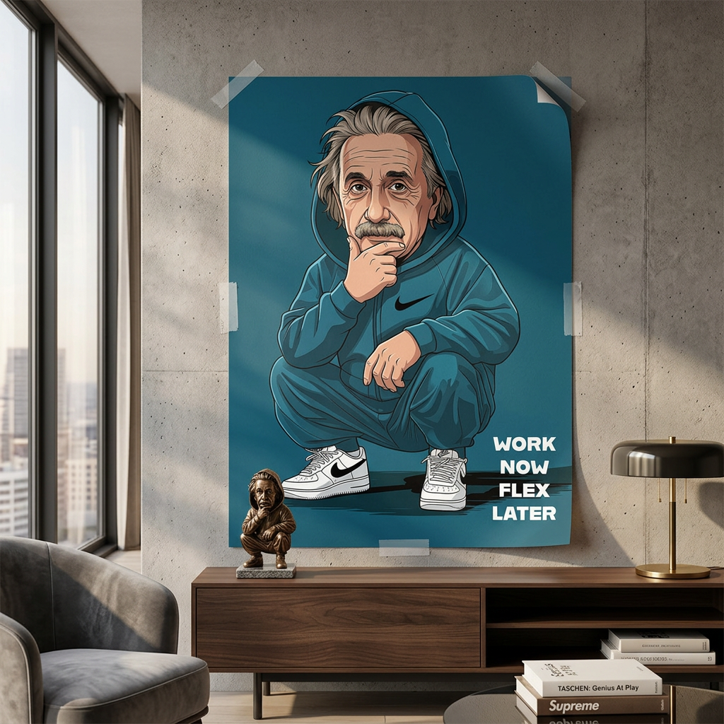 DOTCOMCANVAS Albert Einstein Swag Poster Raumansicht