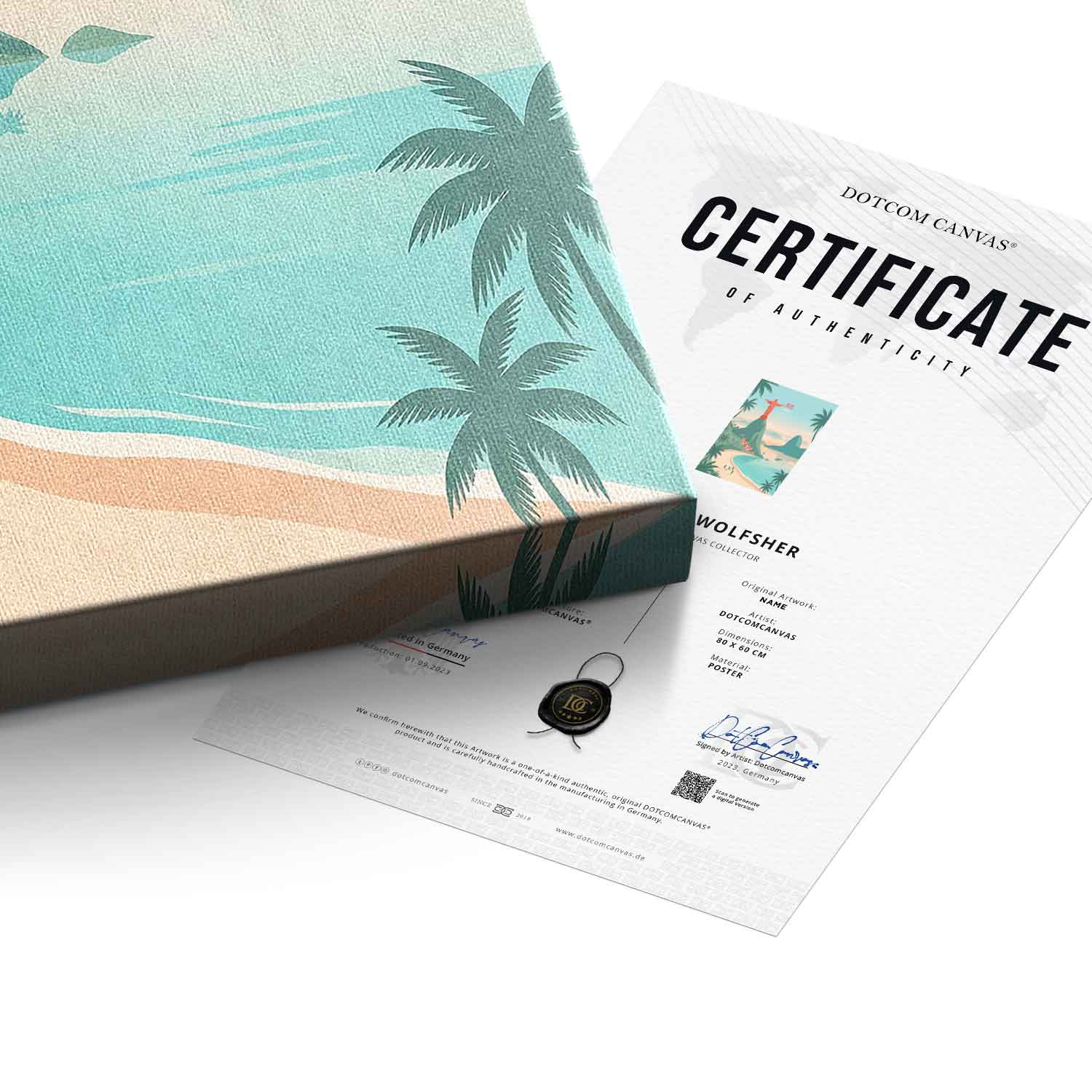 DOTCOMCANVAS Rio Leinwandbild Echtheitszertifikat