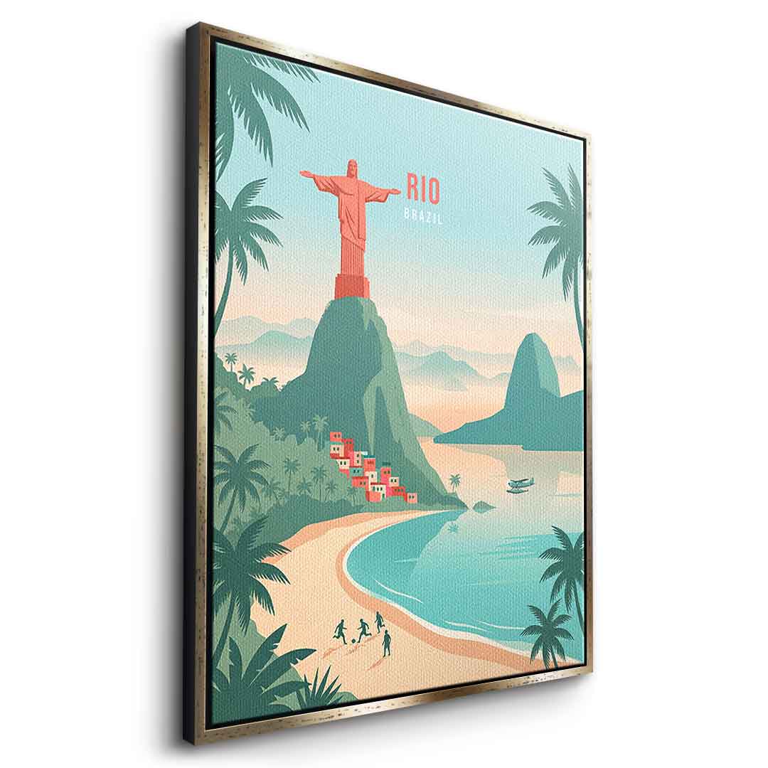 DOTCOMCANVAS Rio Leinwandbild Seitenansicht gold