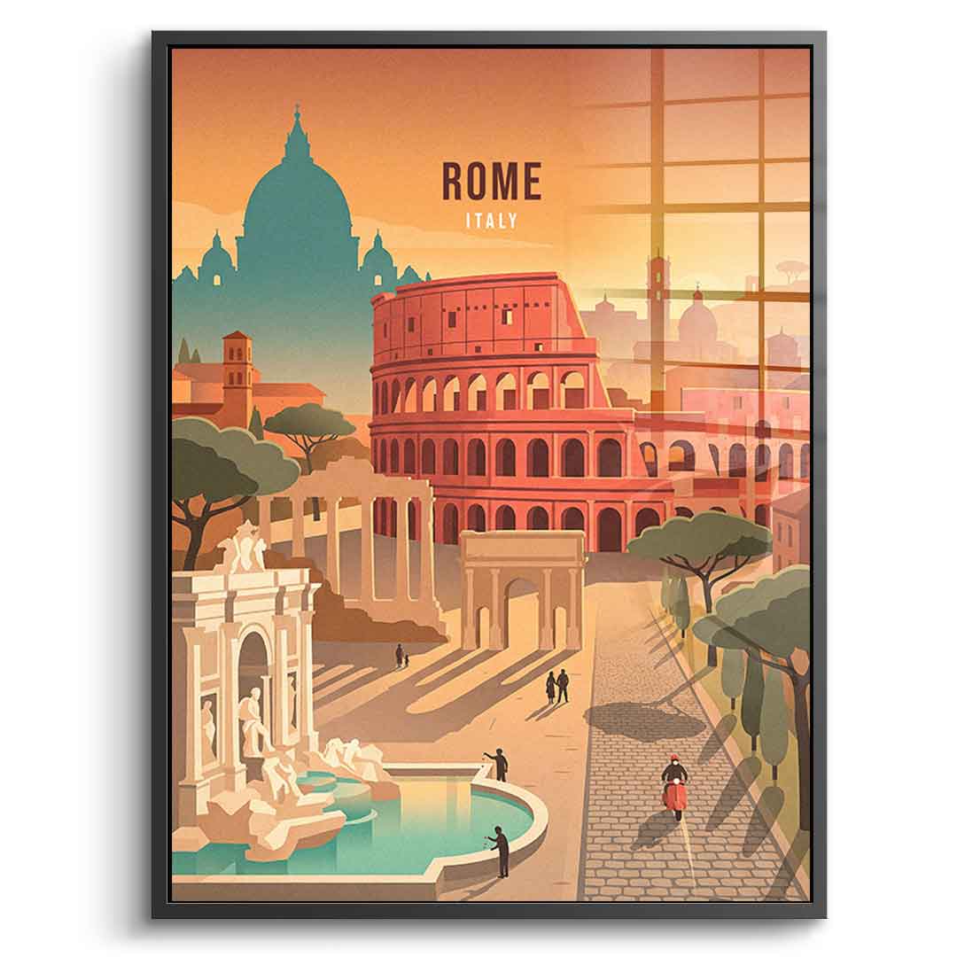 DOTCOMCANVAS Rome Acrylglasbild Seitenansicht ohne Rahmen