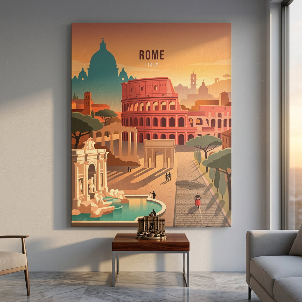 DOTCOMCANVAS Rome Leinwandbild im Raum Beispiel