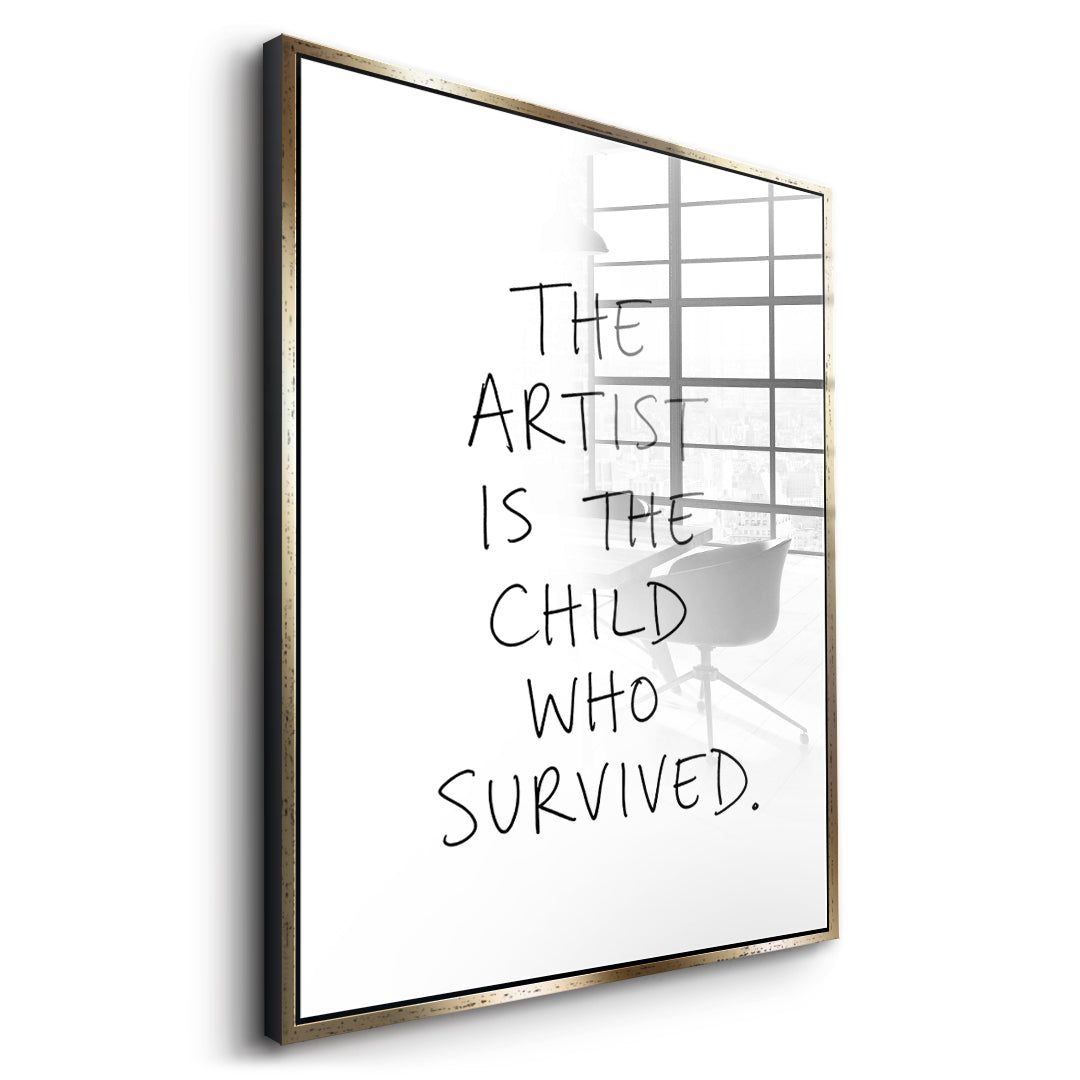 DOTCOMCANVAS Survived Acrylglasbild Seitenansicht goldener Rahmen