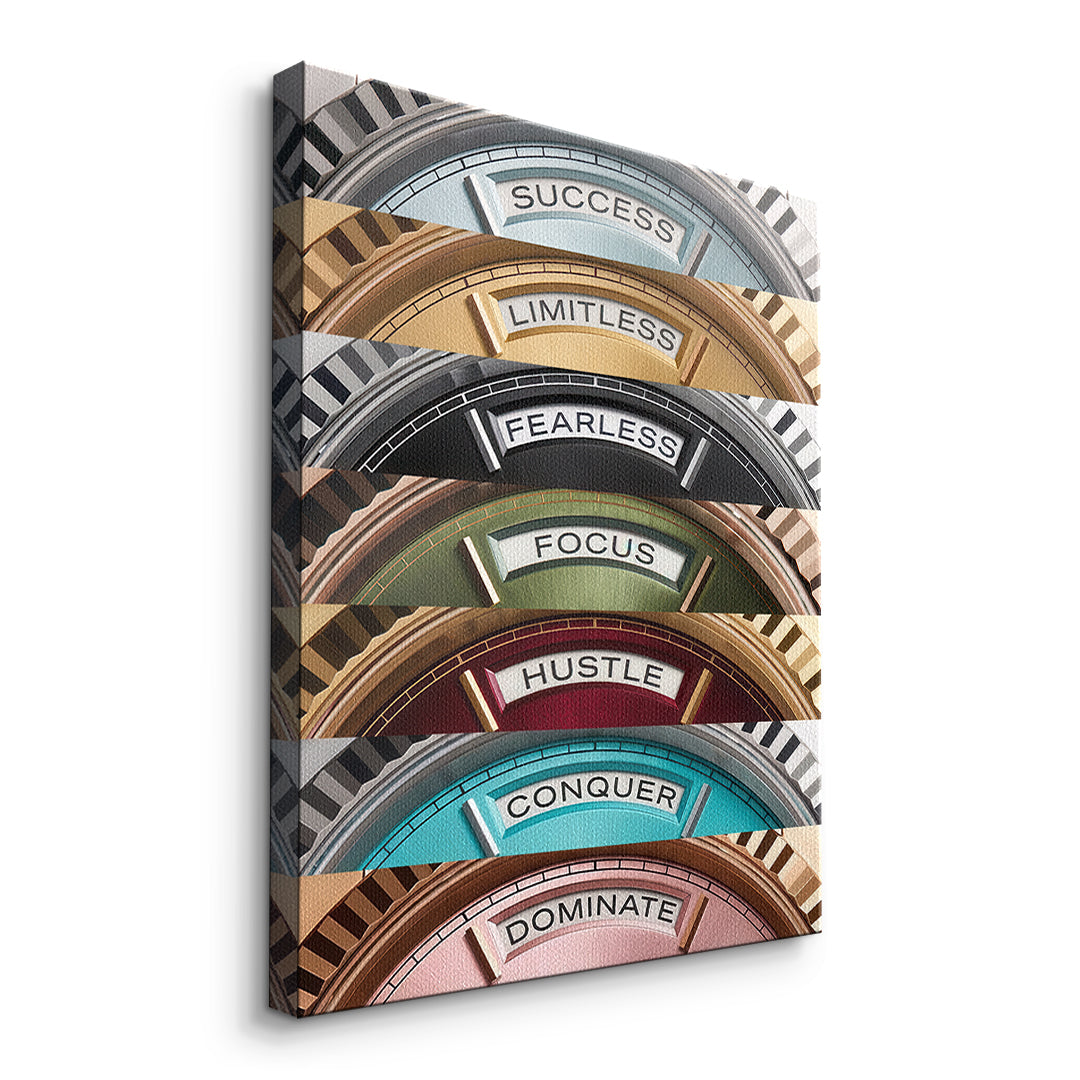 DOTCOMCANVAS Motivation Rolexs Leinwandbild Seitenansicht ohne Rahmen
