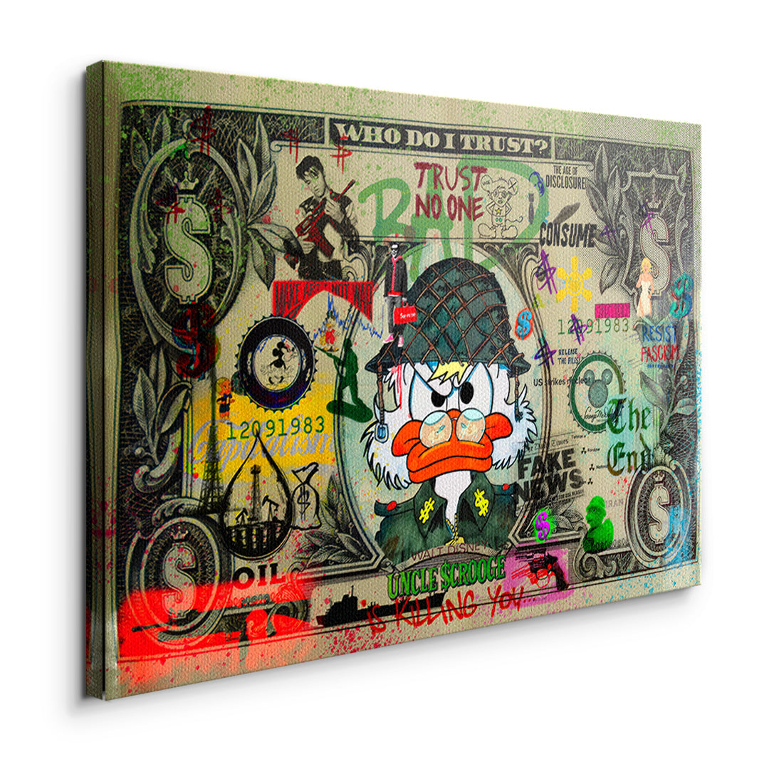 DOTCOMCANVAS TRUST NO ONE Leinwandbild Seitenansicht Ohne Rahmen