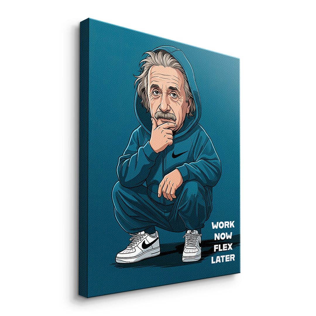 Einstein Swag Leinwandbild Seitenansicht