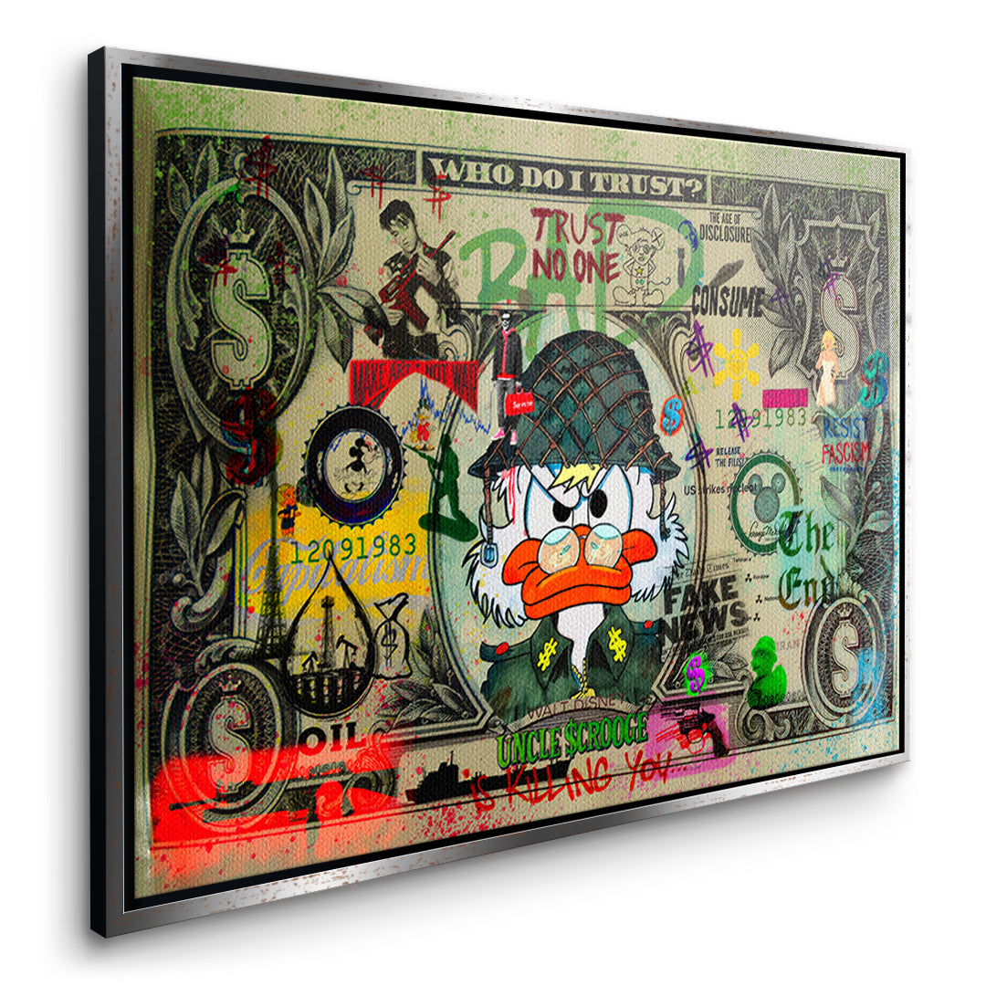 DOTCOMCANVAS TRUST NO ONE Leinwandbild Seitenansicht Silber