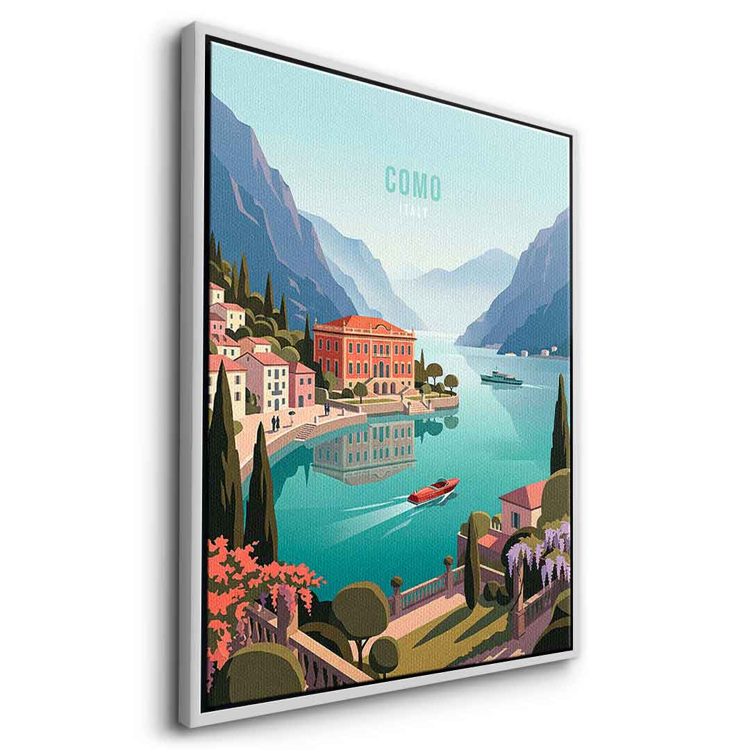 DOTCOMCANVAS Como Leinwandbild Seitenansicht silber