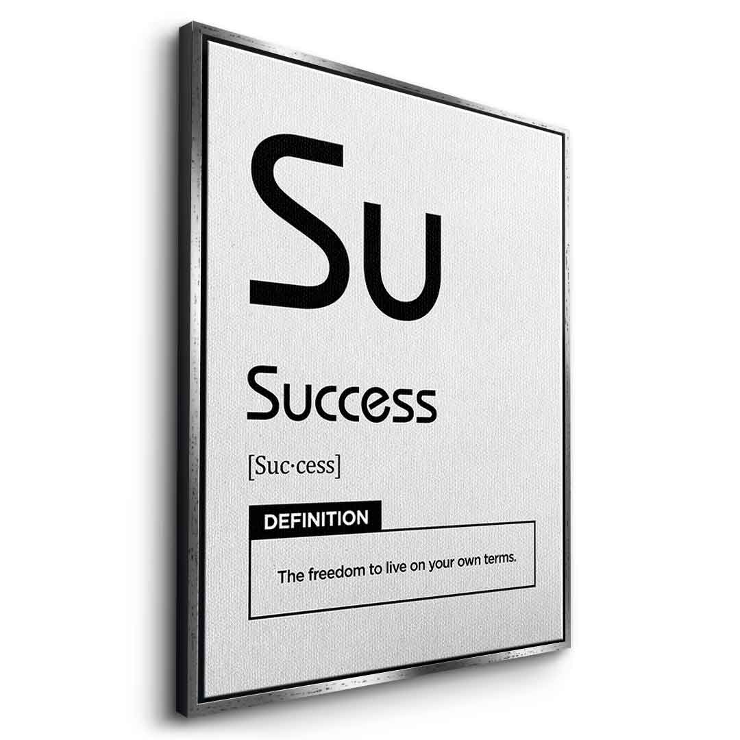 DOTCOMCANVAS® Success (Su) Leinwandbild Version Weiß – Seitenansicht Weiß