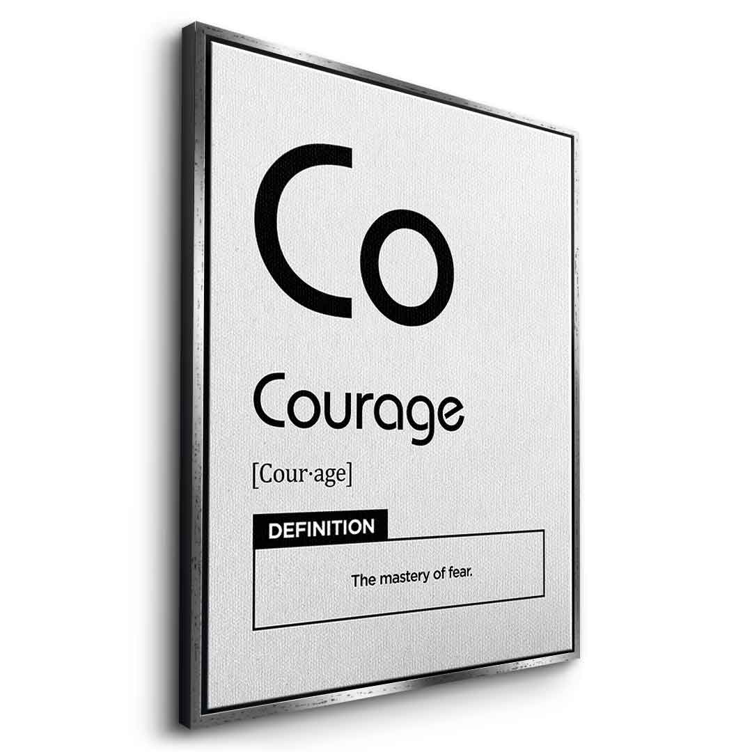 DOTCOMCANVAS® Courage (Co) Leinwandbild Version Weiß – Seitenansicht Weiß