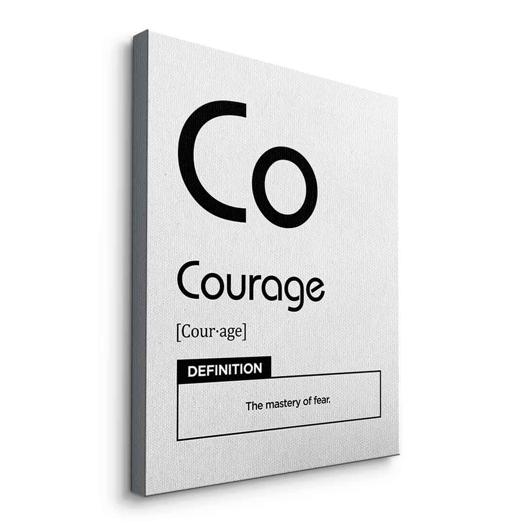 DOTCOMCANVAS® Courage (Co) Leinwandbild Version Weiß – Seitenansicht Ohne Rahmen