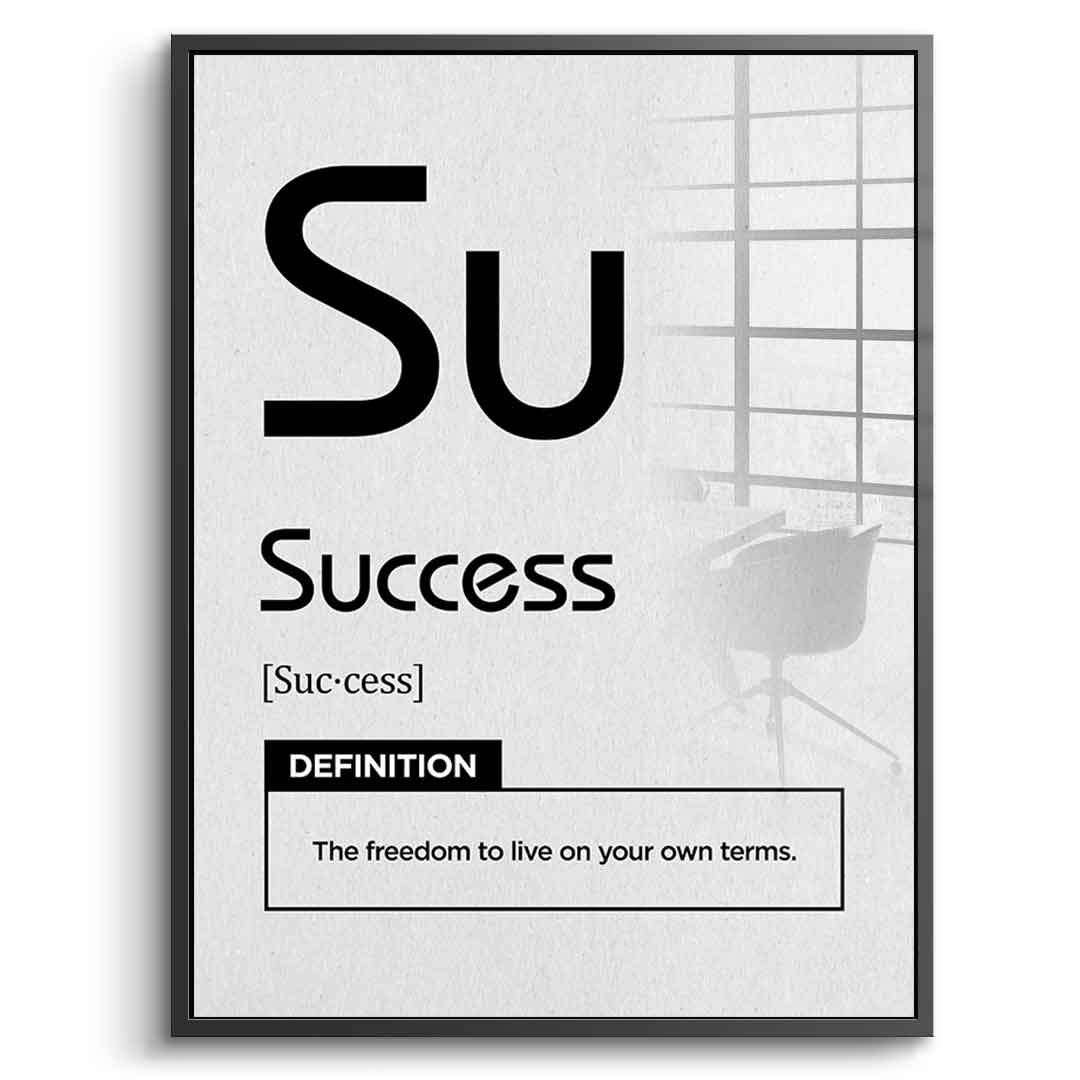 DOTCOMCANVAS® Success (Su) Acrylglasbild Version Weiß – Echtheitszertifikat