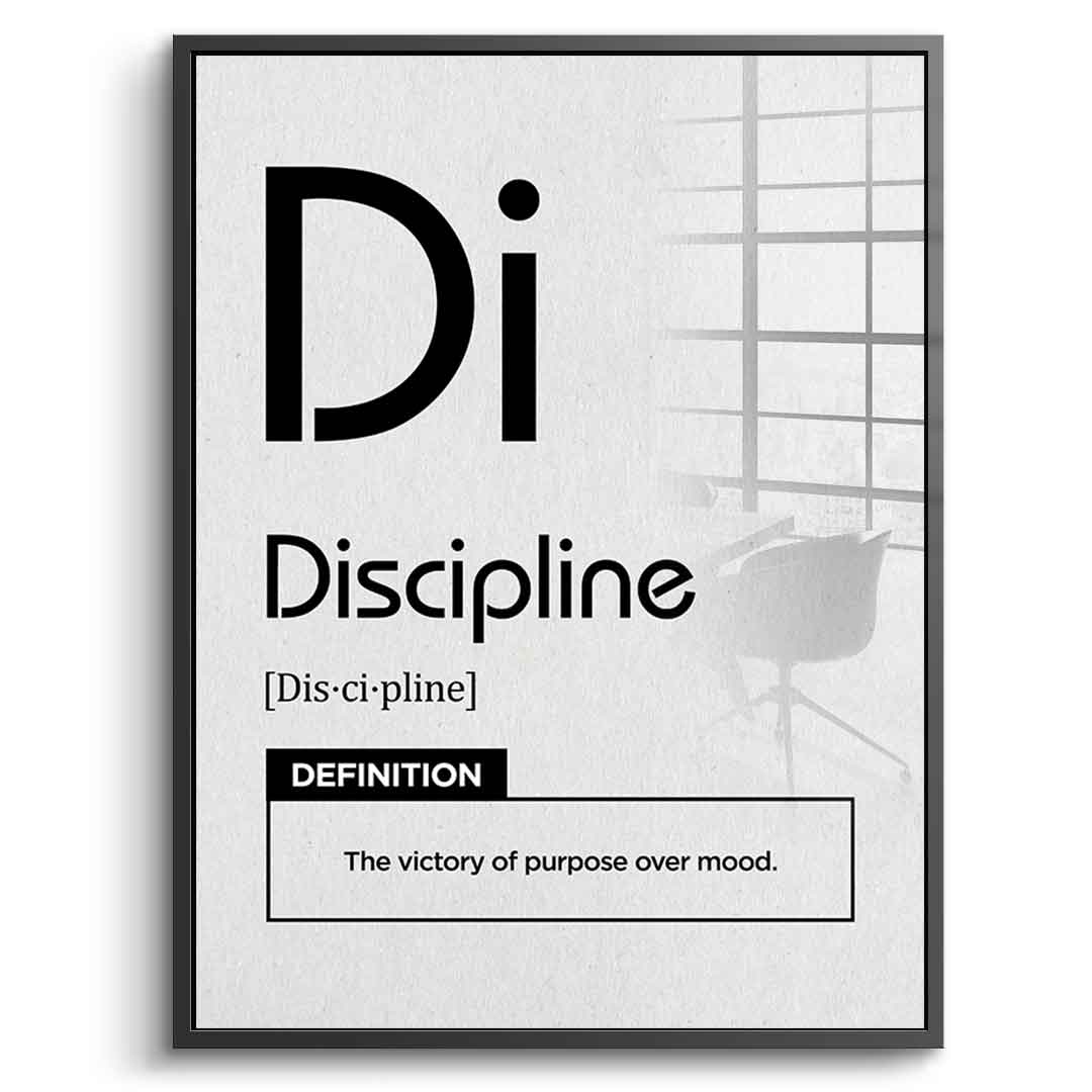 DOTCOMCANVAS® Discipline (Di) Acrylglasbild Version Weiß – Echtheitszertifikat