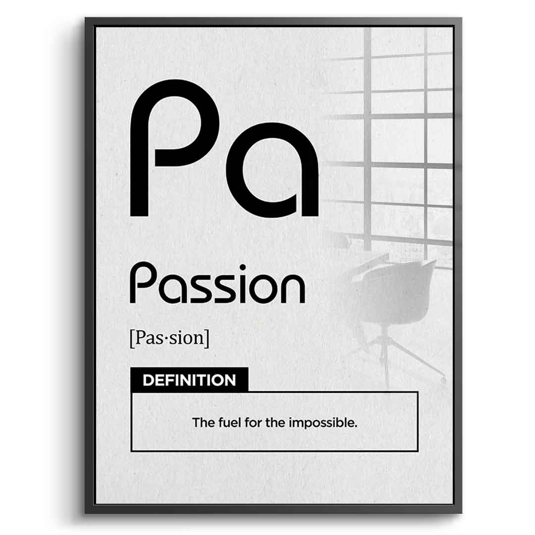 DOTCOMCANVAS® Passion (Pa) Acrylglasbild Version Weiß – Echtheitszertifikat