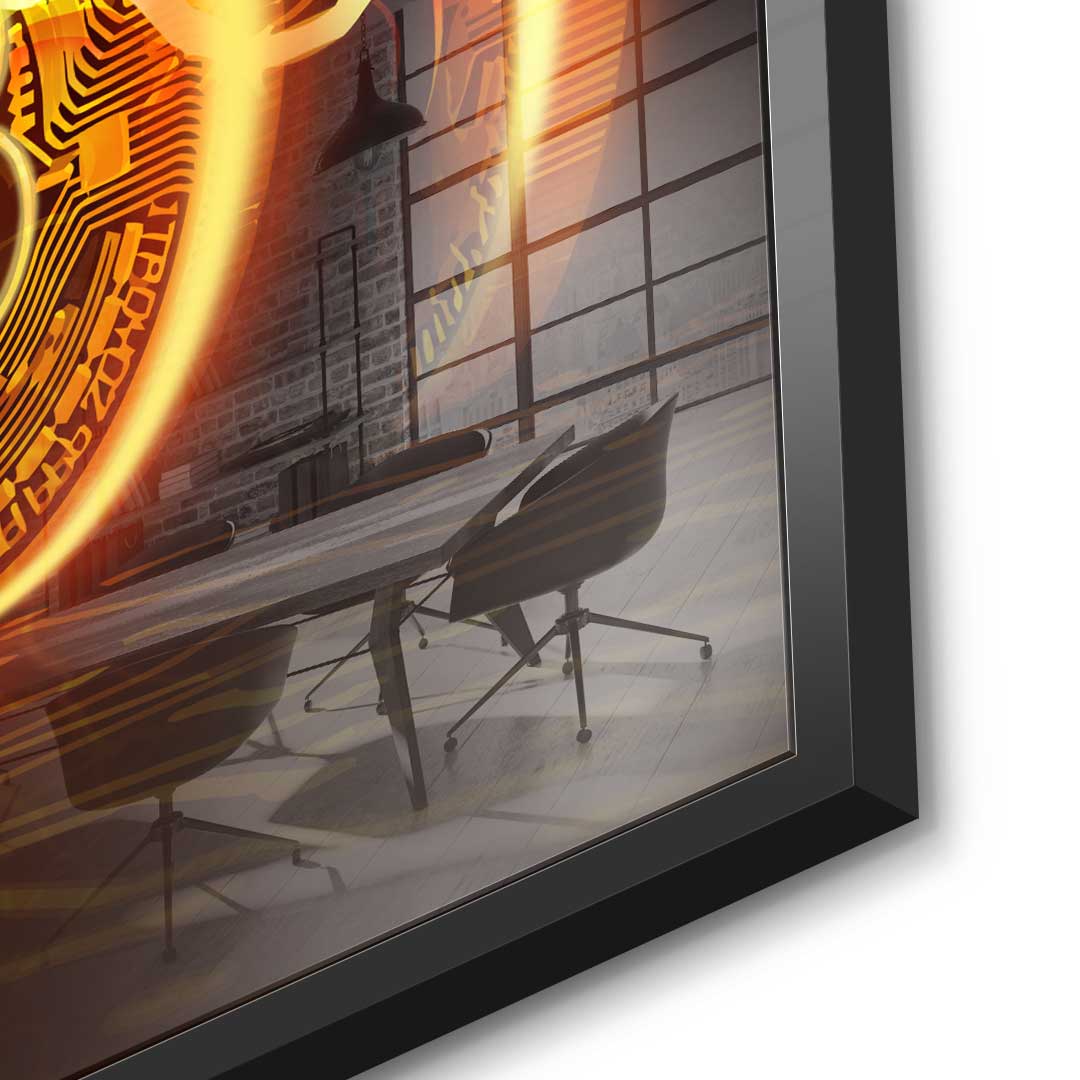 Bitcoin Fire Explosion - Acrylglas