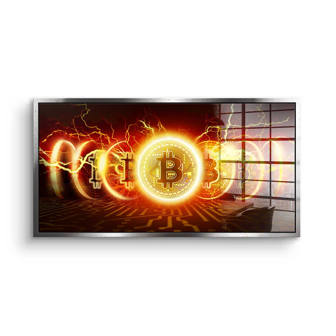 Bitcoin Fire Explosion - Acrylglas