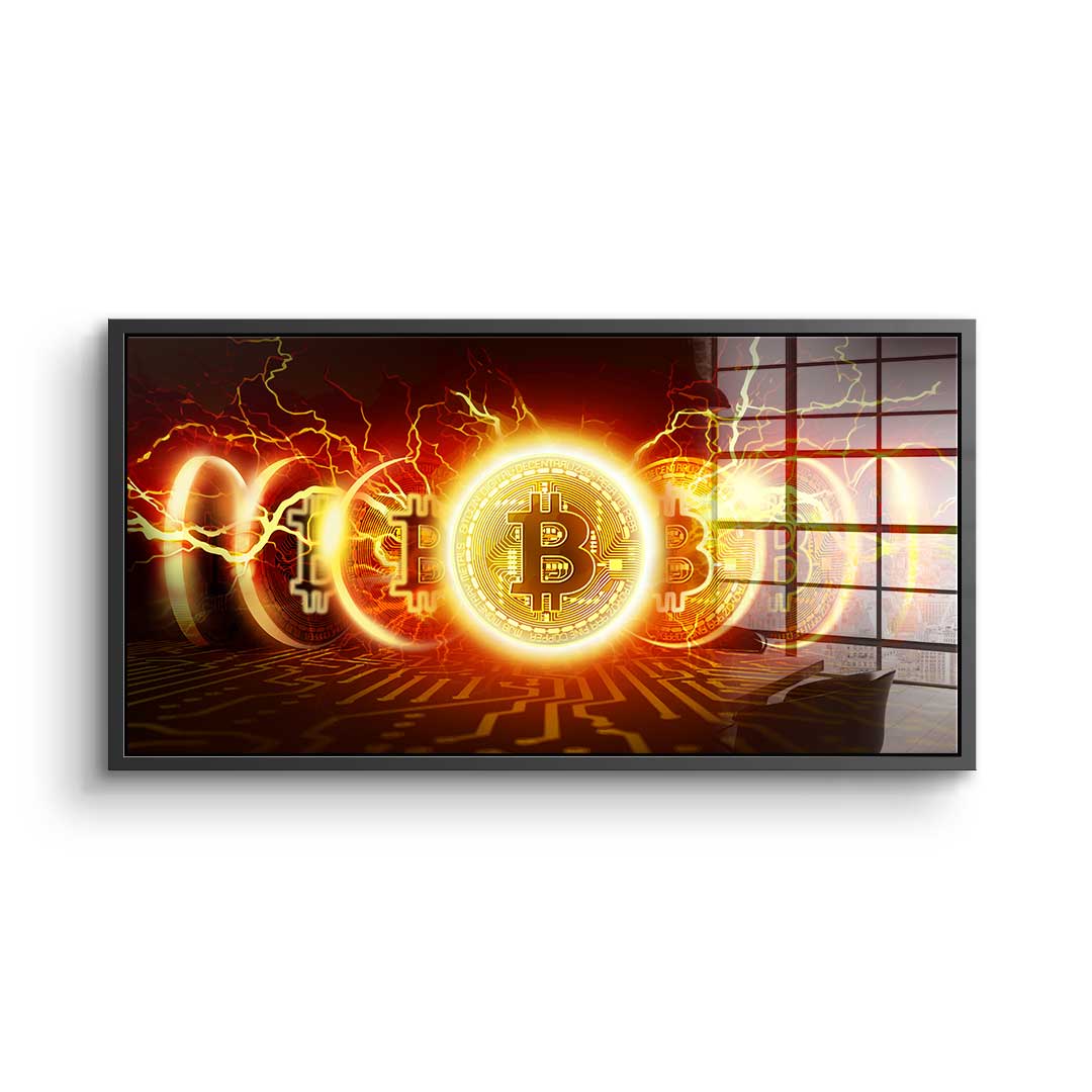 Bitcoin Fire Explosion - Acrylglas