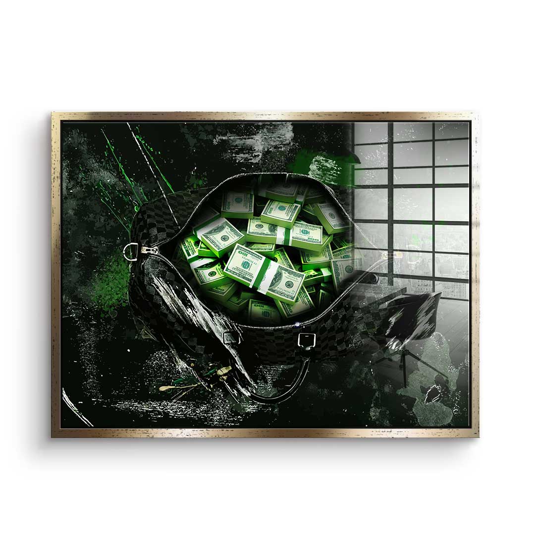 Green bills - acrylic