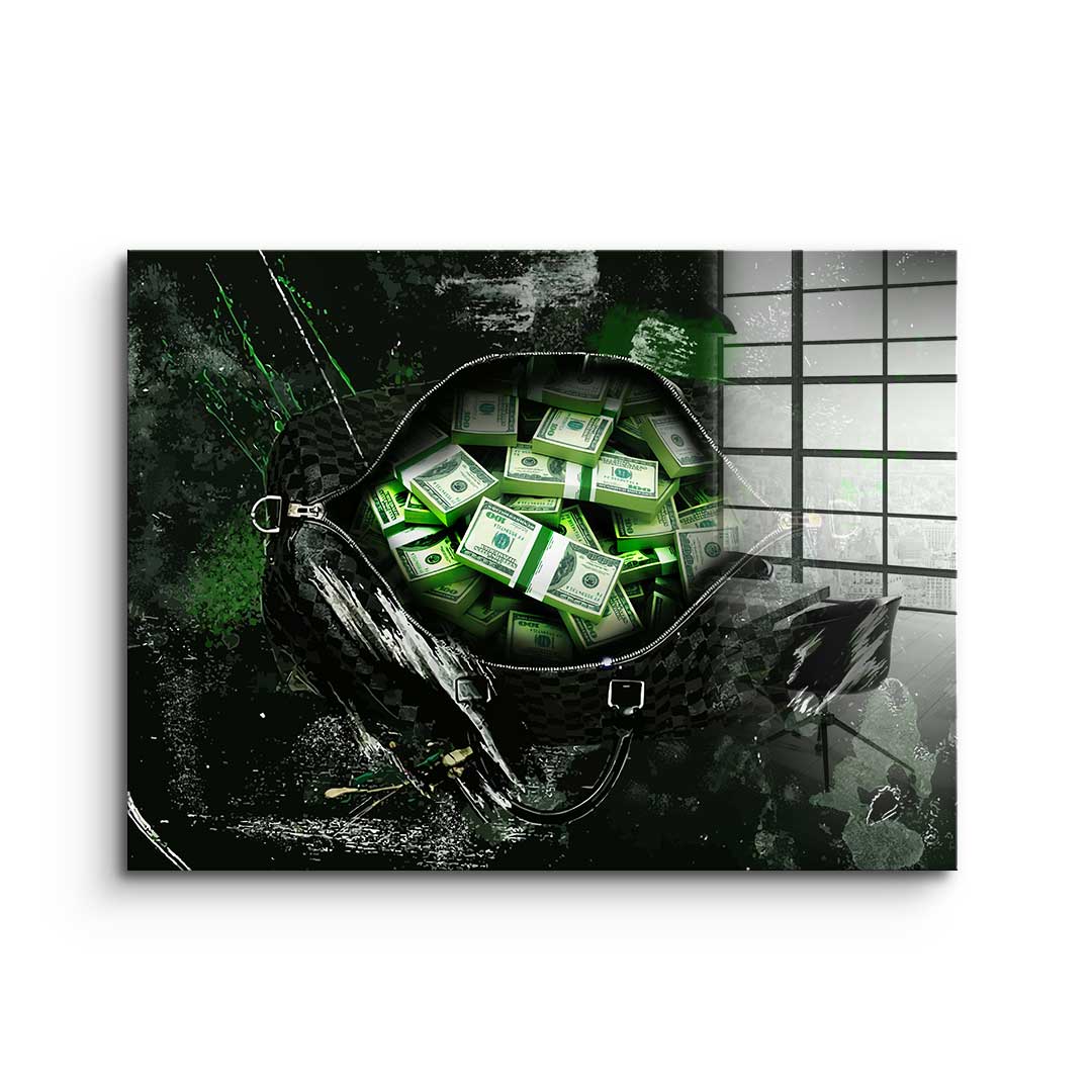 Green bills - acrylic