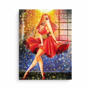 In Red we dream Gold - Acrylic
